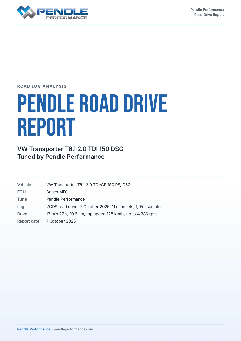 The Pendle Road Drive Report - the front cover