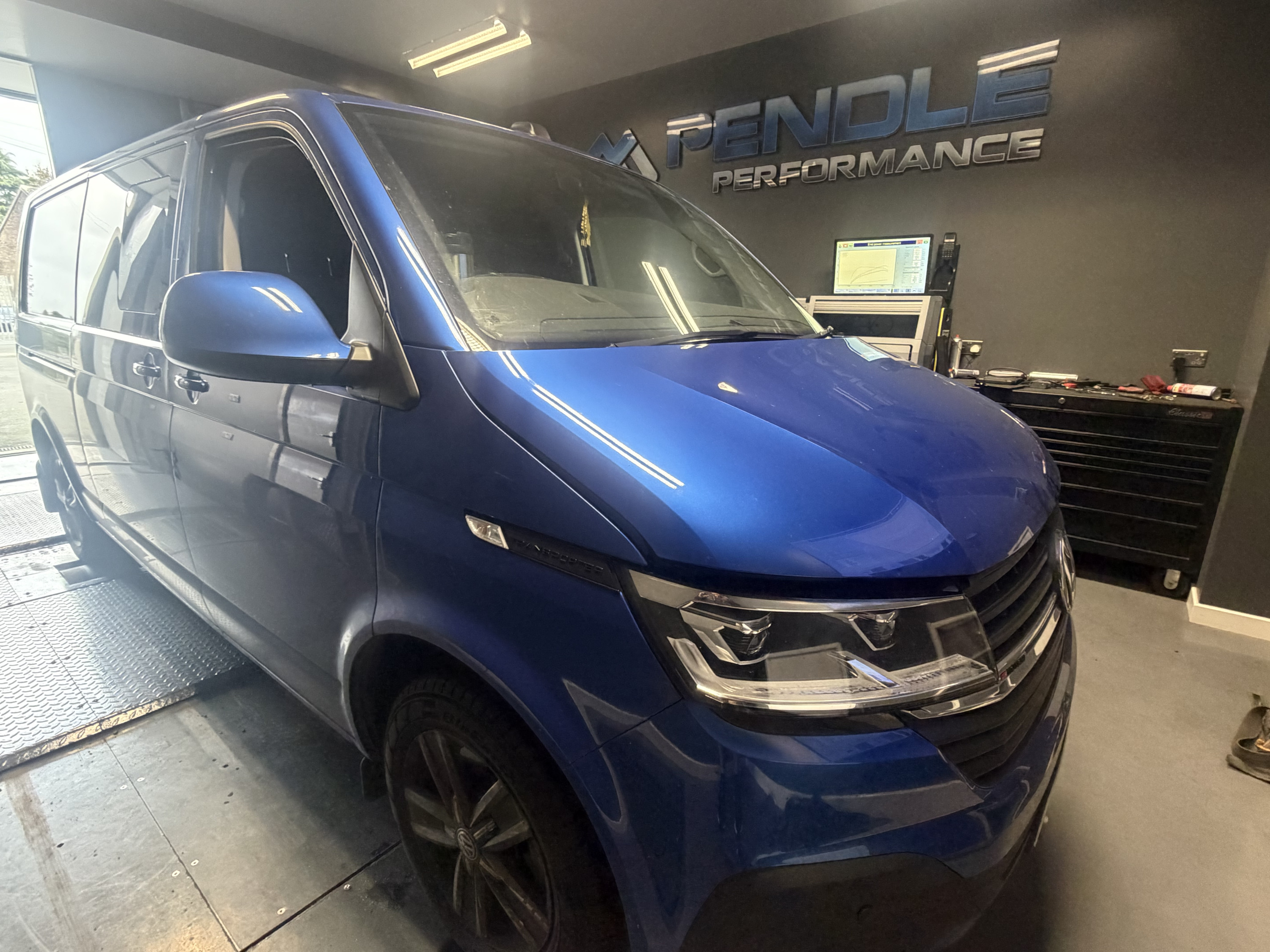 Transporter T32 H-ln Tdi 4m Sa T6.1 on the Maha dyno at Pendle HQ