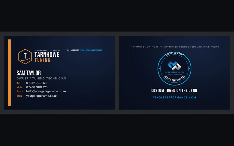 Branded business cards for a demonstration business