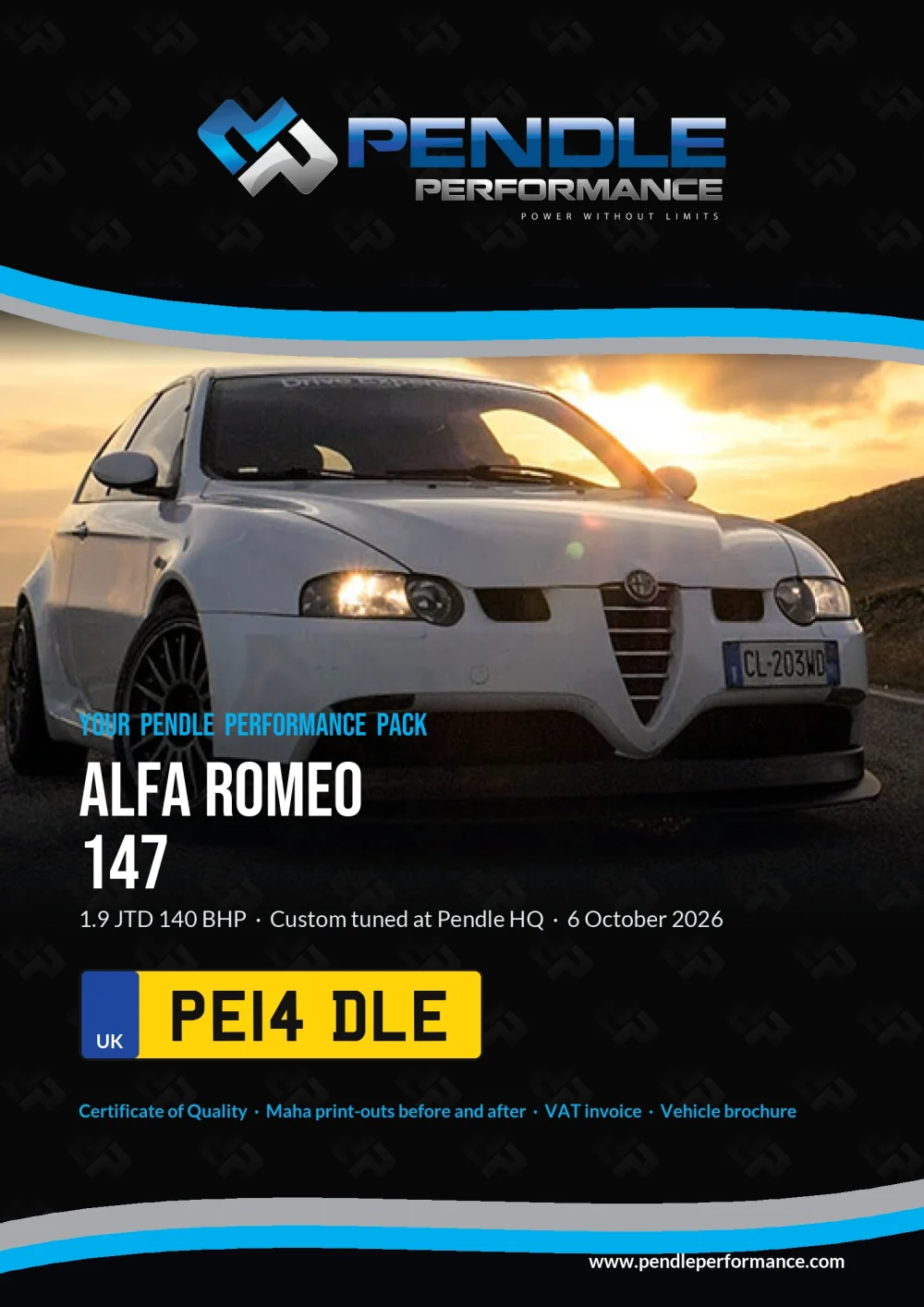 An example Pendle presentation pack for your 147 - the front cover