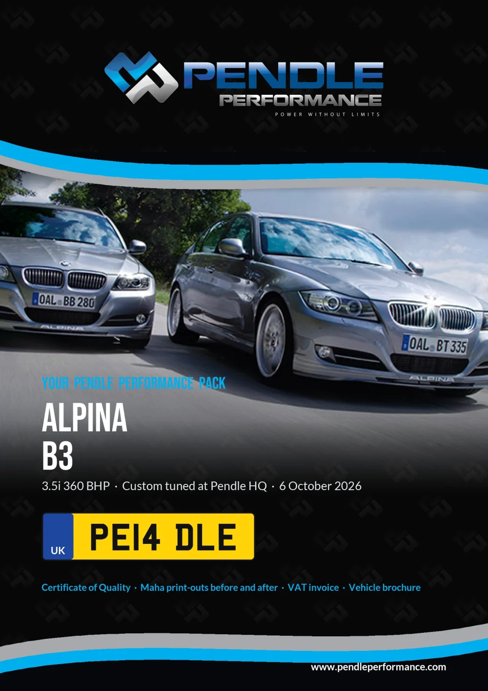 An example Pendle presentation pack for your B3 - the front cover