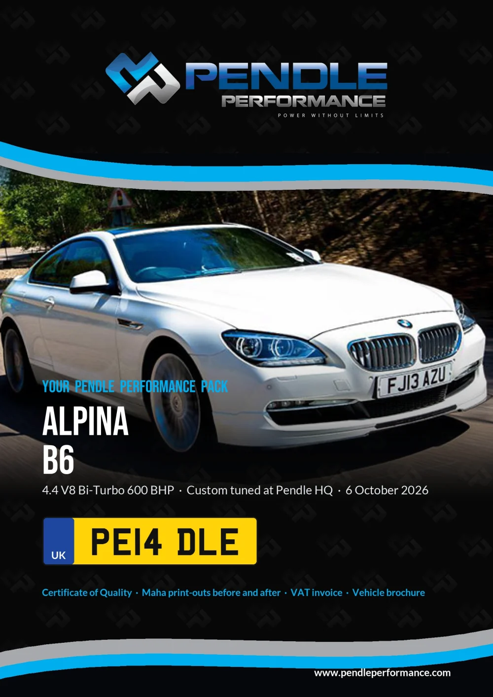 An example Pendle presentation pack for your B6 - the front cover
