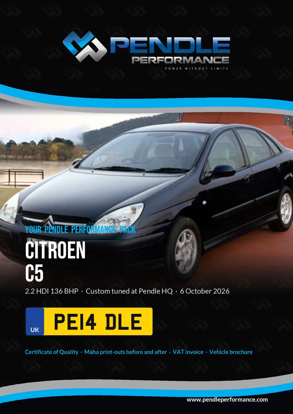 An example Pendle presentation pack for your C5 - the front cover