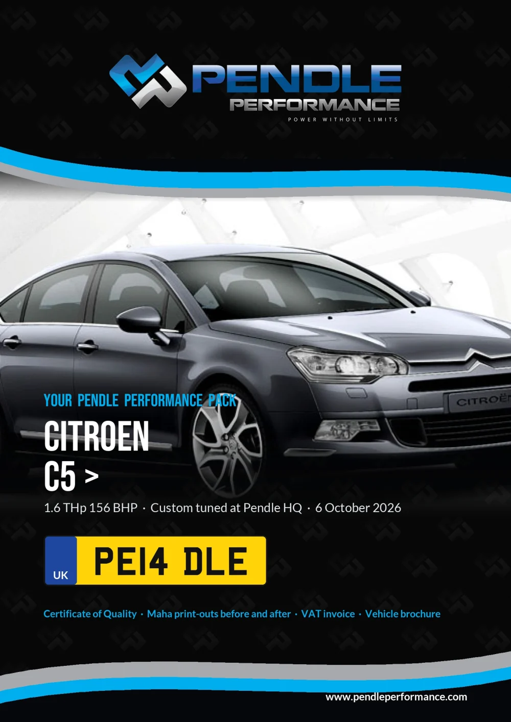 An example Pendle presentation pack for your C5 > - the front cover