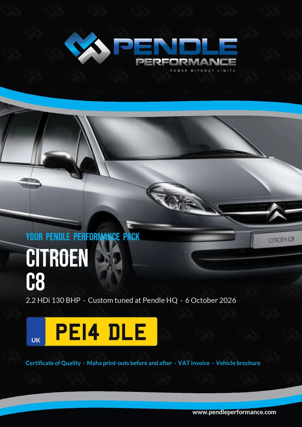 An example Pendle presentation pack for your C8 - the front cover