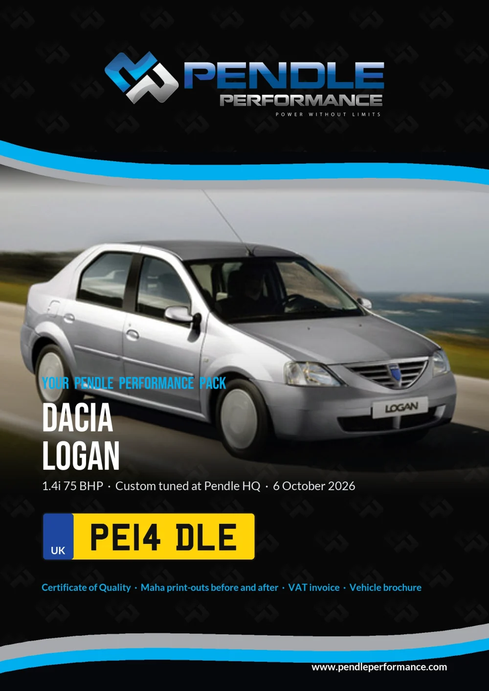 An example Pendle presentation pack for your Logan - the front cover
