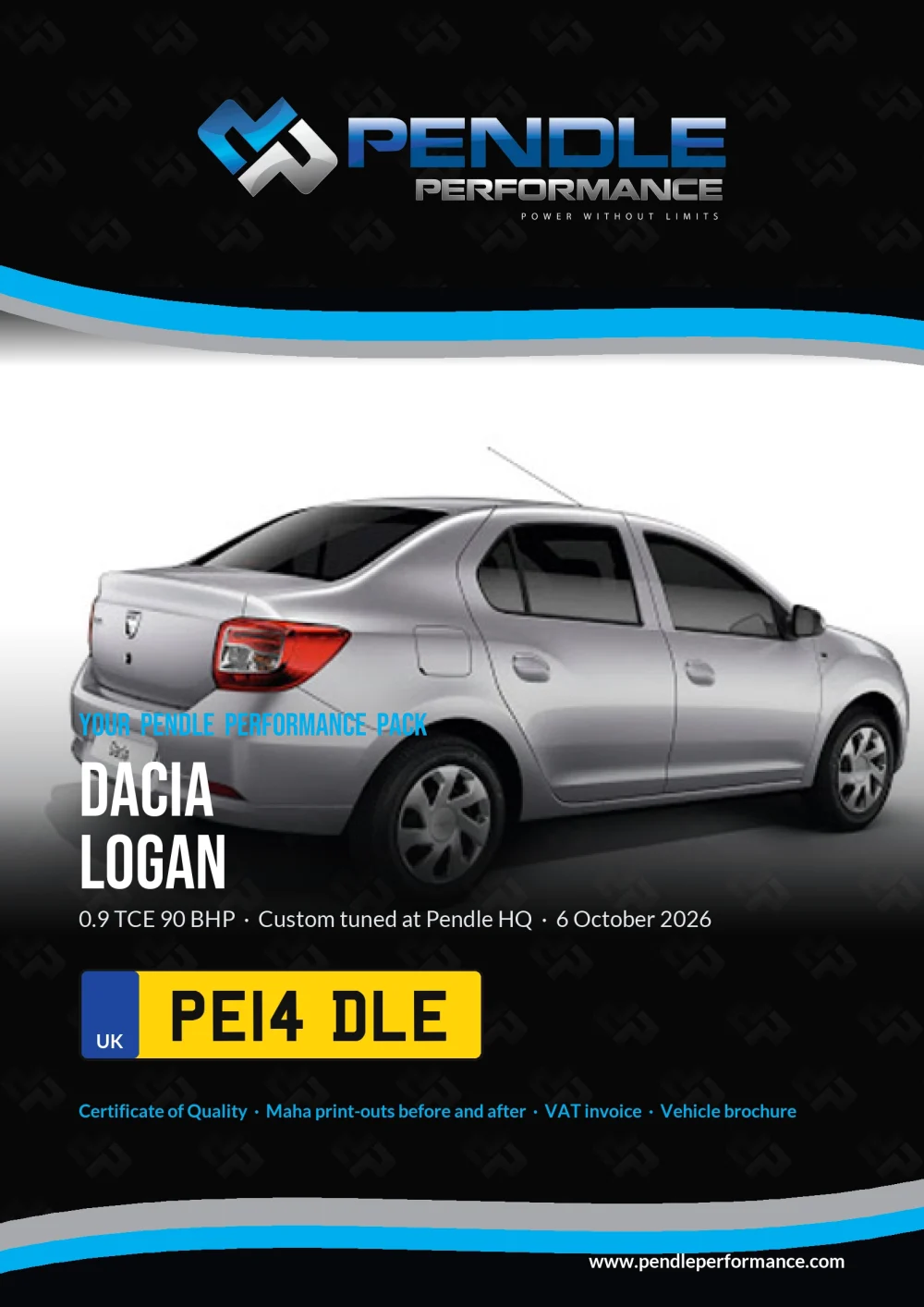 An example Pendle presentation pack for your Logan - the front cover