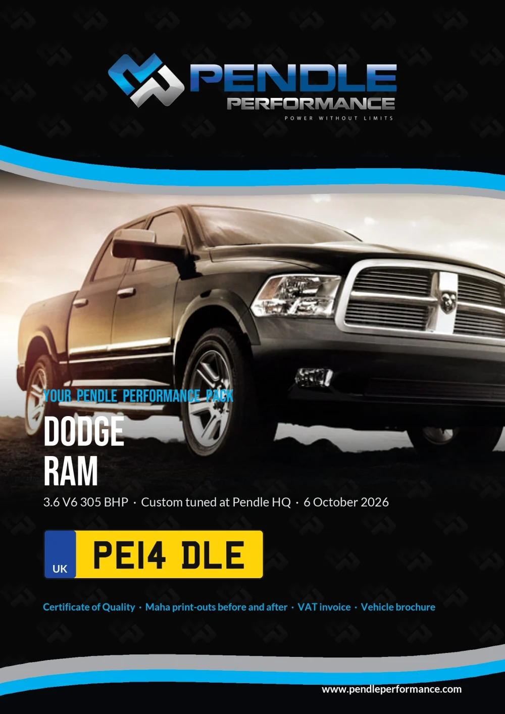 An example Pendle presentation pack for your Ram - the front cover