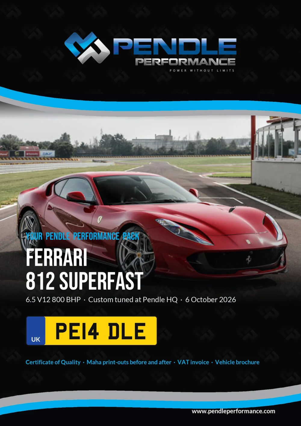 An example Pendle presentation pack for your 812 Superfast - the front cover