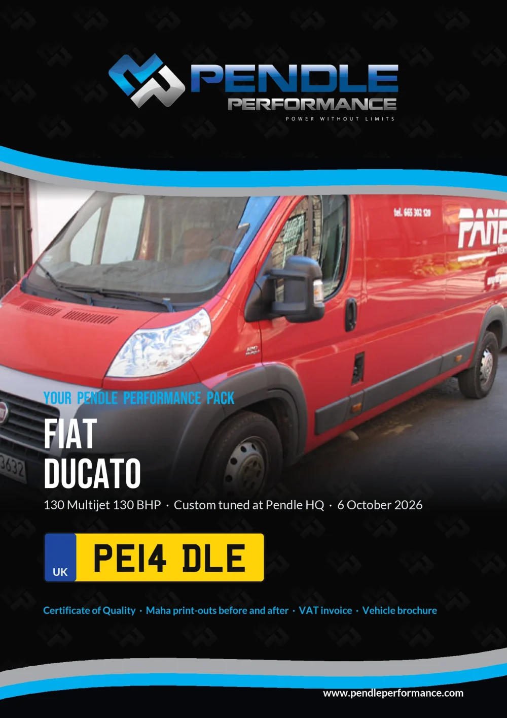 An example Pendle presentation pack for your Ducato - the front cover