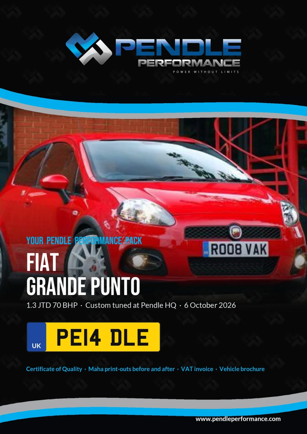 An example Pendle presentation pack for your Grande Punto - the front cover