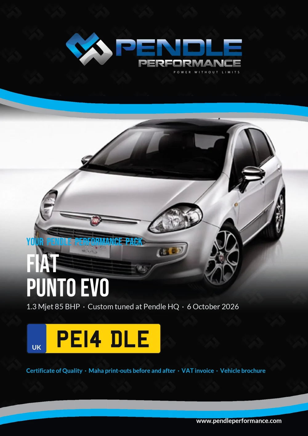 An example Pendle presentation pack for your Punto EVO - the front cover