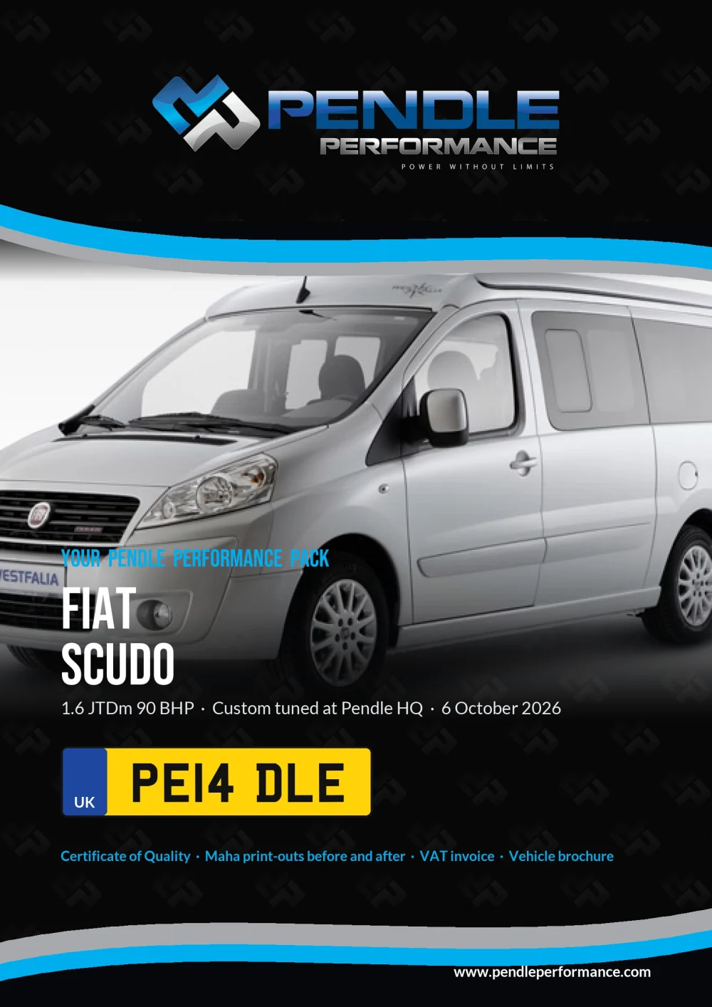 An example Pendle presentation pack for your Scudo - the front cover