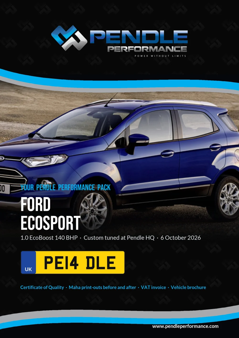 An example Pendle presentation pack for your EcoSport - the front cover