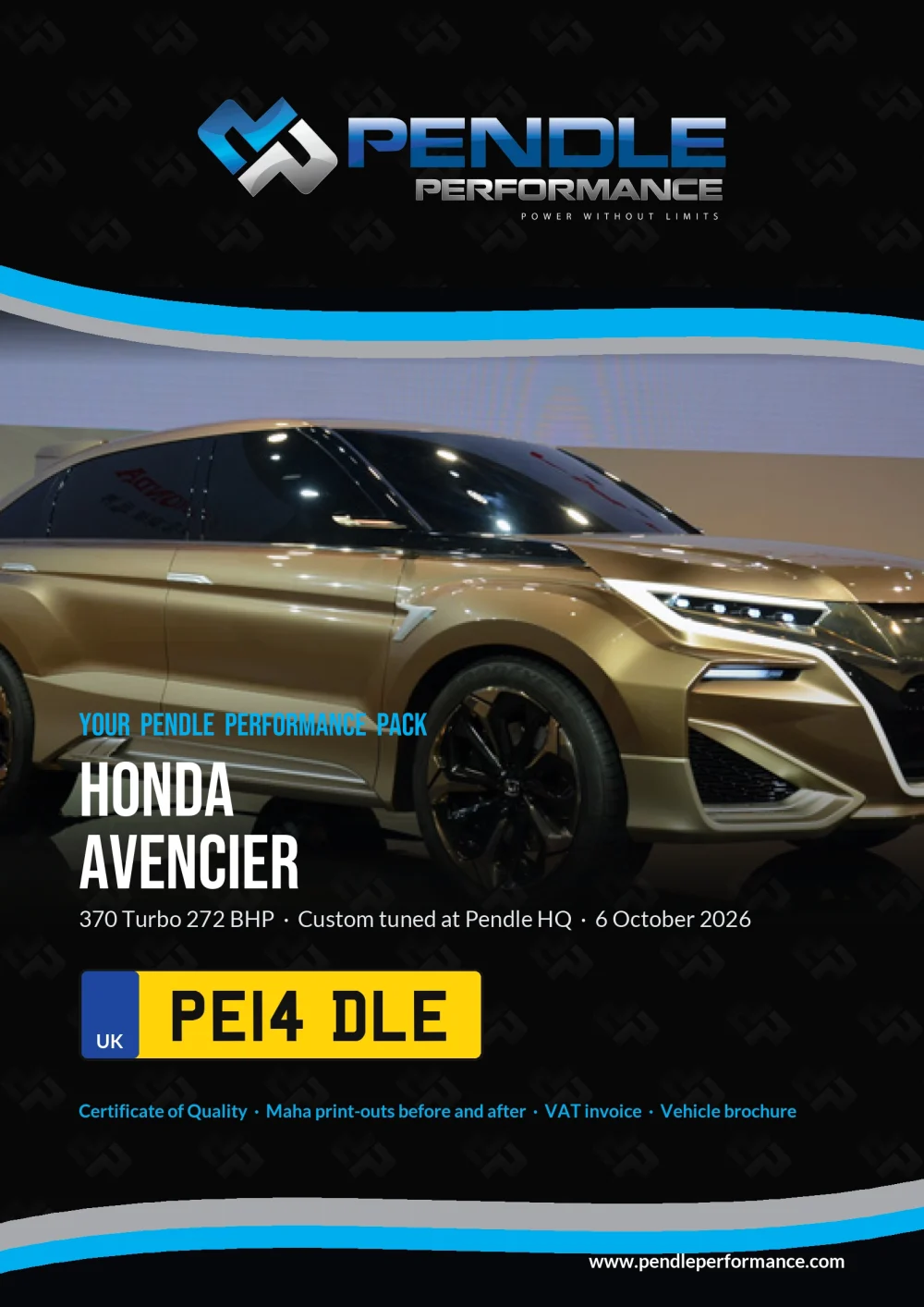 An example Pendle presentation pack for your Avencier - the front cover