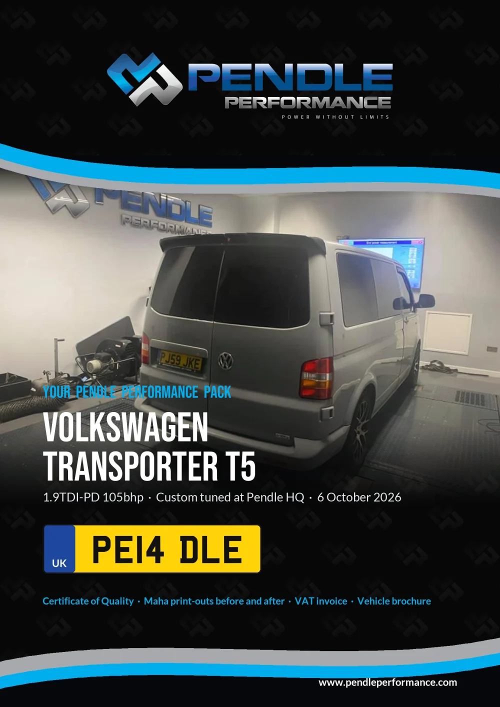 An example Pendle presentation pack for your Transporter T5 - the front cover