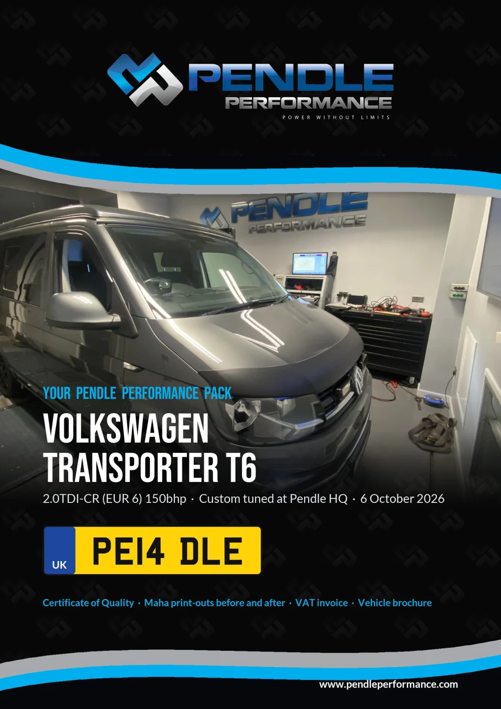An example Pendle presentation pack for your Transporter T6 - the front cover