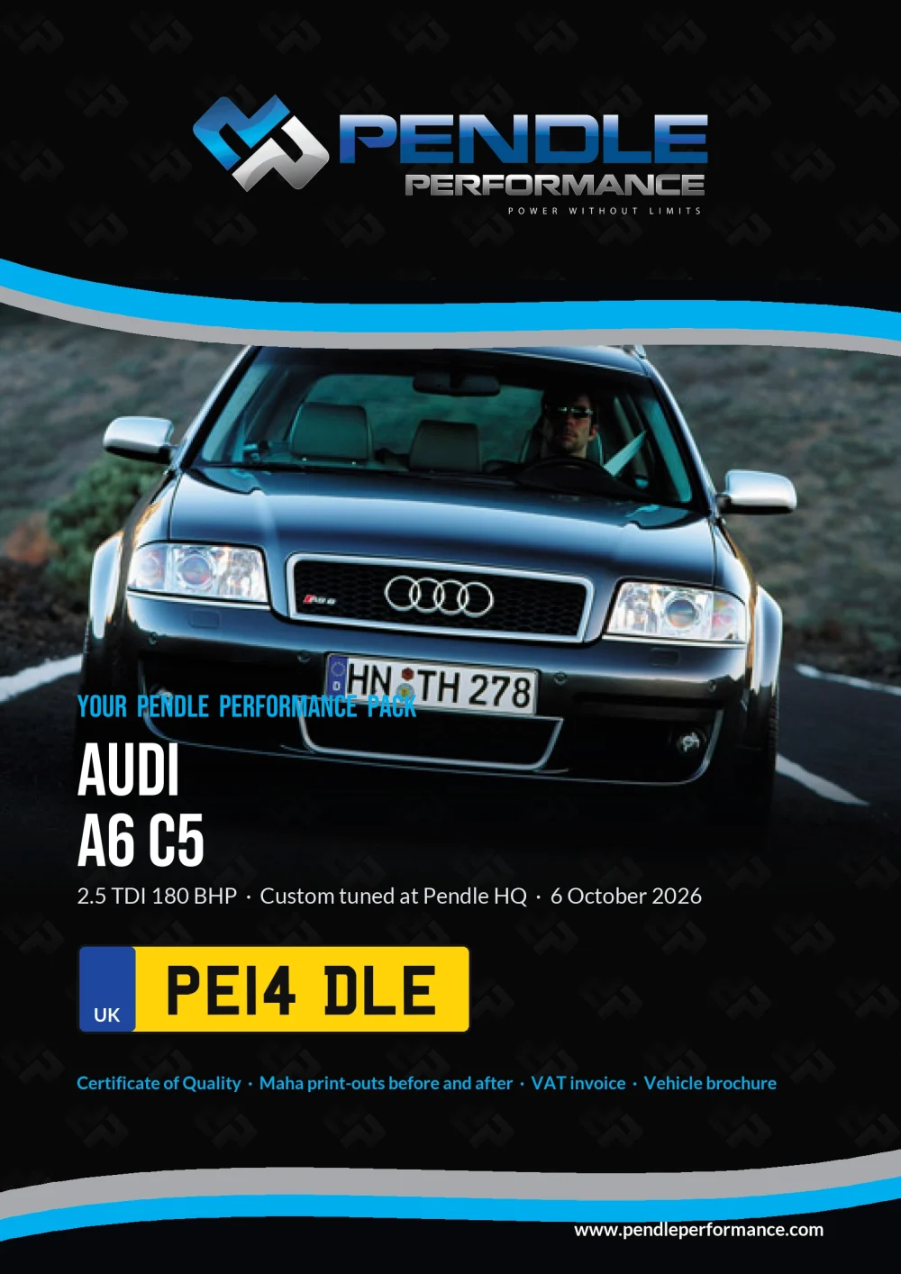 An example Pendle presentation pack for your A6 C5 - the front cover