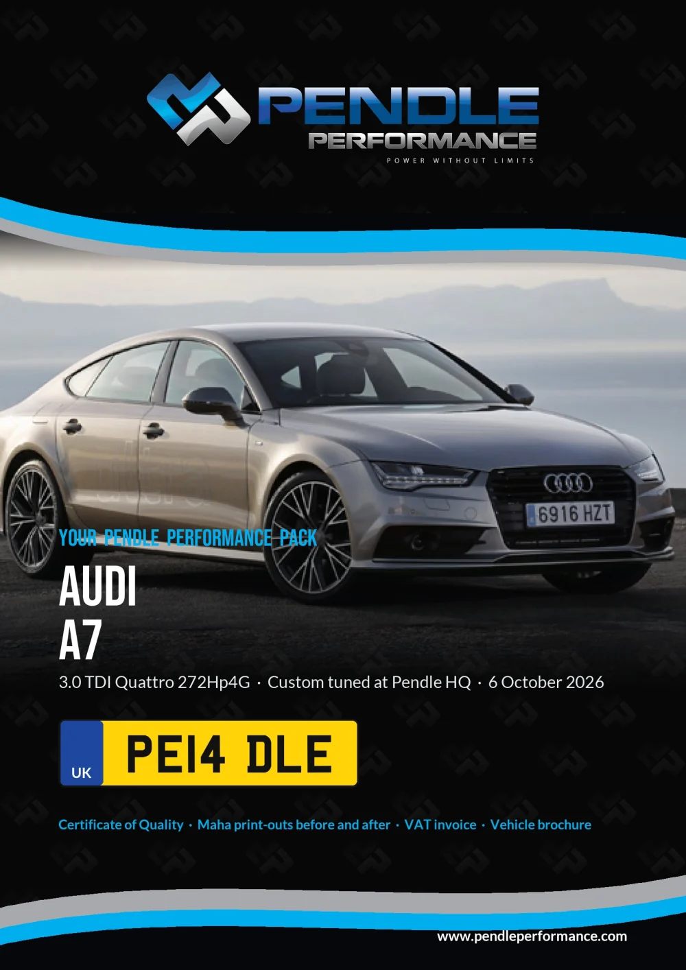 An example Pendle presentation pack for your A7 - the front cover
