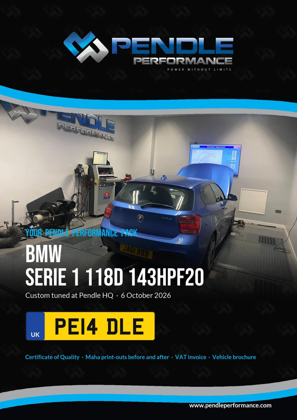 An example Pendle presentation pack for your Serie 1 118D - the front cover