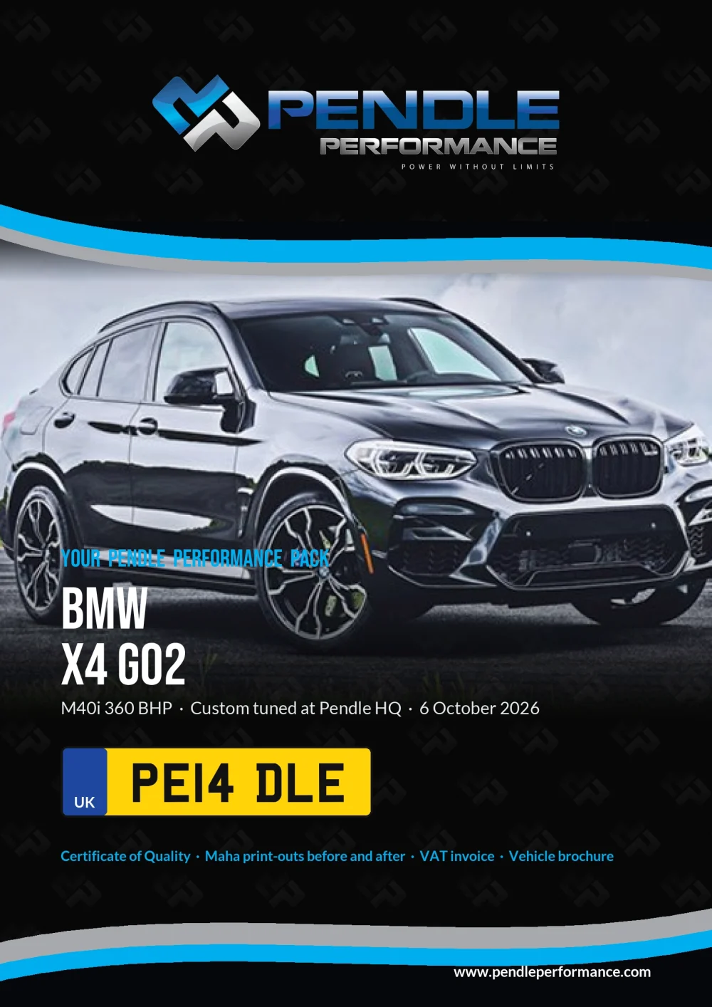 An example Pendle presentation pack for your X4 G02 - the front cover