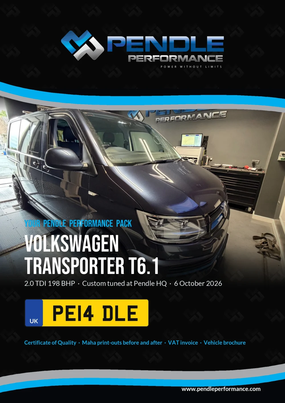 An example Pendle presentation pack for your Transporter T6.1 - the front cover